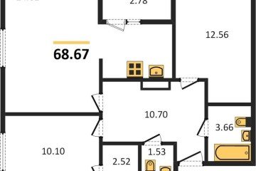 Фото №1: 2-комнатная квартира 68 м² - Краснодар, мкр. жилой комплекс Событие, 