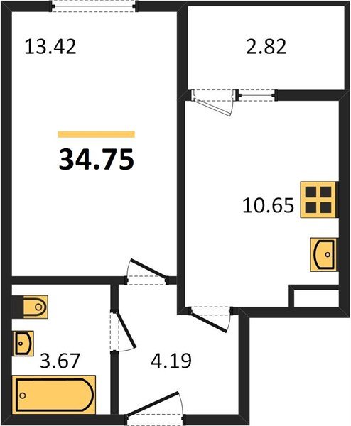Фото №1: 1-комнатная квартира 34 м² - Краснодар, жилой комплекс Событие, 