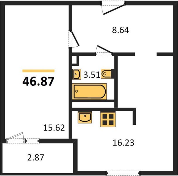 Фото №1: 1-комнатная квартира 46 м² - Краснодар, жилой комплекс Событие, 