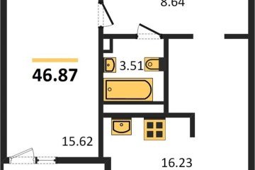 Фото №1: 1-комнатная квартира 46 м² - Краснодар, мкр. жилой комплекс Событие, 