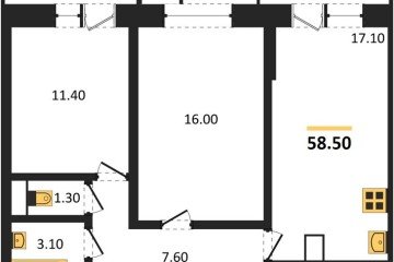 Фото №1: 2-комнатная квартира 59 м² - Краснодар, мкр. жилой комплекс Небо, ул. Ярославская, 115к1
