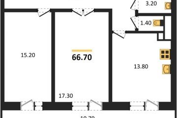 Фото №1: 2-комнатная квартира 67 м² - Краснодар, мкр. жилой комплекс Небо, ул. Ярославская, 115к1