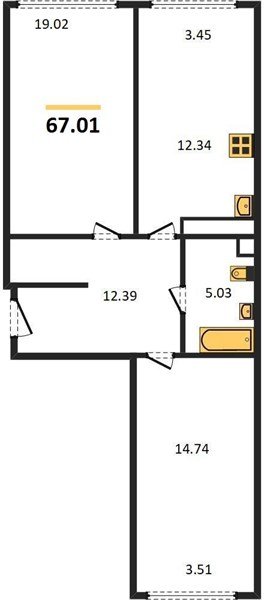 Фото №1: 2-комнатная квартира 67 м² - Краснодар, Центральный внутригородской округ, мкр. Черёмушки