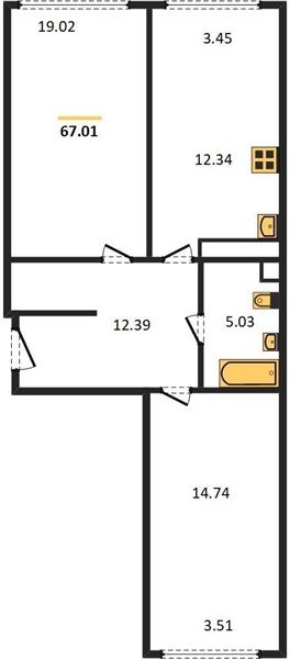 Фото №1: 2-комнатная квартира 67 м² - Краснодар, Центральный внутригородской округ, мкр. Черёмушки