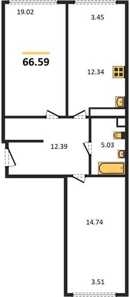 Фото №1: 2-комнатная квартира 67 м² - Краснодар, Центральный внутригородской округ, мкр. Черёмушки