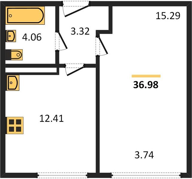 Фото №1: 1-комнатная квартира 37 м² - Краснодар, Черёмушки, 