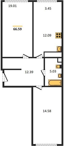 Фото №1: 2-комнатная квартира 67 м² - Краснодар, Центральный внутригородской округ, мкр. Черёмушки