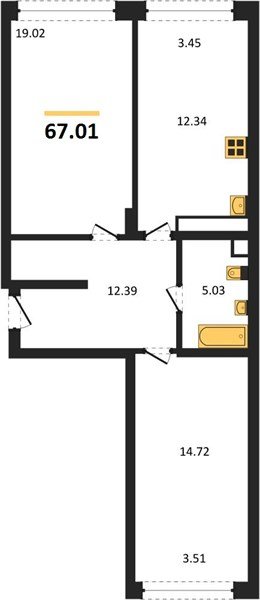 Фото №1: 2-комнатная квартира 67 м² - Краснодар, Черёмушки