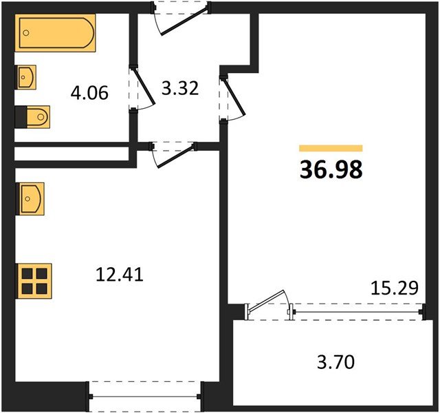 Фото №1: 1-комнатная квартира 37 м² - Краснодар, Центральный внутригородской округ, мкр. Черёмушки