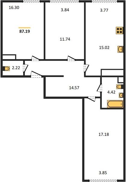 Фото №1: 3-комнатная квартира 87 м² - Краснодар, Центральный внутригородской округ, мкр. Черёмушки