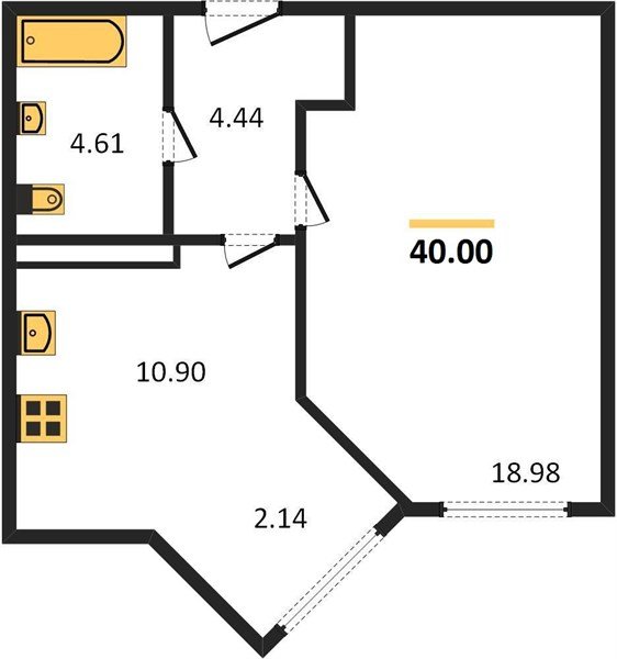 Фото №1: 1-комнатная квартира 40 м² - Краснодар, Центральный внутригородской округ, мкр. Черёмушки