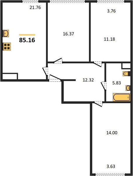 Фото №1: 3-комнатная квартира 84 м² - Краснодар, Центральный внутригородской округ, мкр. Черёмушки