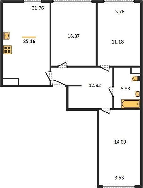 Фото №1: 3-комнатная квартира 84 м² - Краснодар, Центральный внутригородской округ, мкр. Черёмушки
