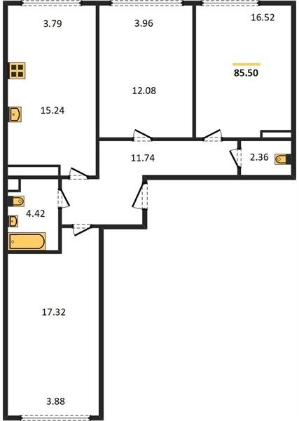 Фото №1: 3-комнатная квартира 85 м² - Краснодар, Центральный внутригородской округ, мкр. Черёмушки