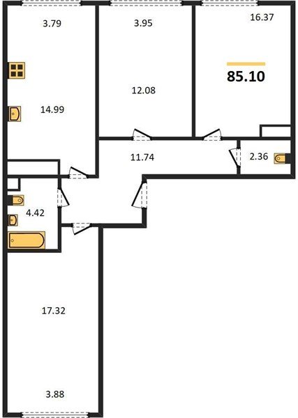 Фото №1: 3-комнатная квартира 85 м² - Краснодар, Черёмушки
