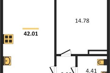 Фото №1: 1-комнатная квартира 42 м² - Краснодар, мкр. Черёмушки, 