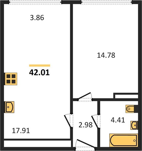 Фото №1: 1-комнатная квартира 42 м² - Краснодар, Центральный внутригородской округ, мкр. Черёмушки