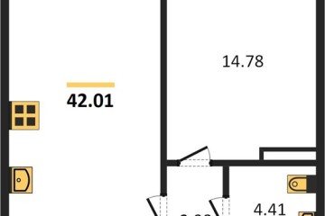 Фото №1: 1-комнатная квартира 42 м² - Краснодар, мкр. Черёмушки, 
