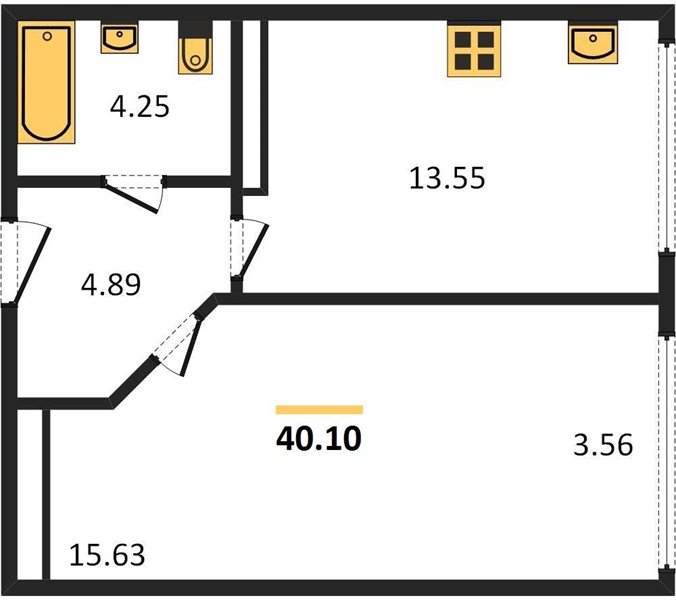 Фото №1: 1-комнатная квартира 40 м² - Краснодар, Центральный внутригородской округ, мкр. Черёмушки