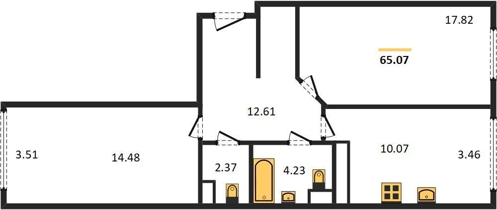 Фото №1: 2-комнатная квартира 65 м² - Краснодар, Центральный внутригородской округ, мкр. Черёмушки