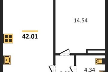 Фото №1: 1-комнатная квартира 42 м² - Краснодар, мкр. Черёмушки, 