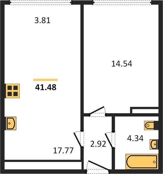 Фото №1: 1-комнатная квартира 42 м² - Краснодар, Центральный внутригородской округ, мкр. Черёмушки