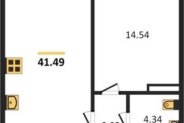 Фото №1: 1-комнатная квартира 41 м² - Краснодар, мкр. Черёмушки, 