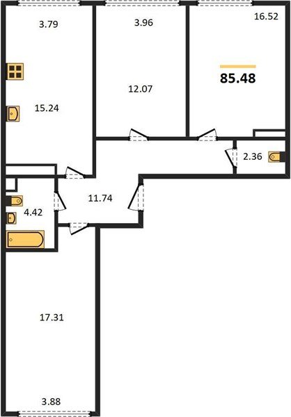 Фото №1: 3-комнатная квартира 85 м² - Краснодар, Черёмушки