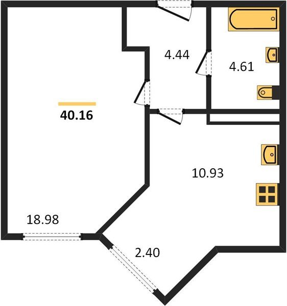 Фото №1: 1-комнатная квартира 40 м² - Краснодар, Центральный внутригородской округ, мкр. Черёмушки