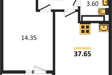 Фото №1: 1-комнатная квартира 38 м² - Краснодар, мкр. Карасунский внутригородской округ, ул. имени Владимира Жириновского, 7