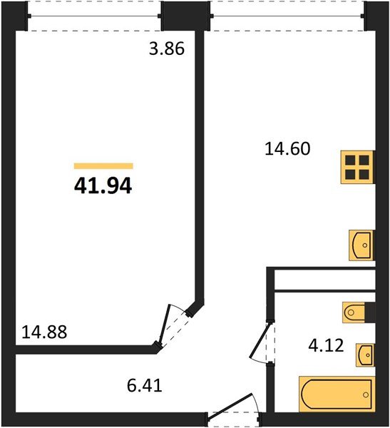 Фото №1: 1-комнатная квартира 42 м² - Краснодар, Черёмушки, 