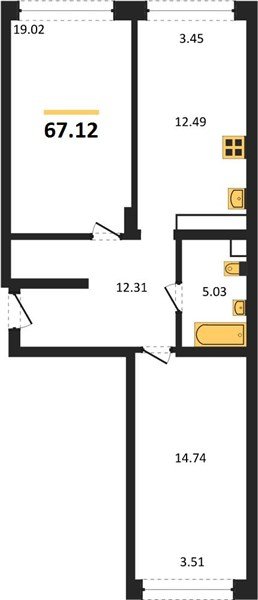 Фото №1: 2-комнатная квартира 67 м² - Краснодар, Черёмушки