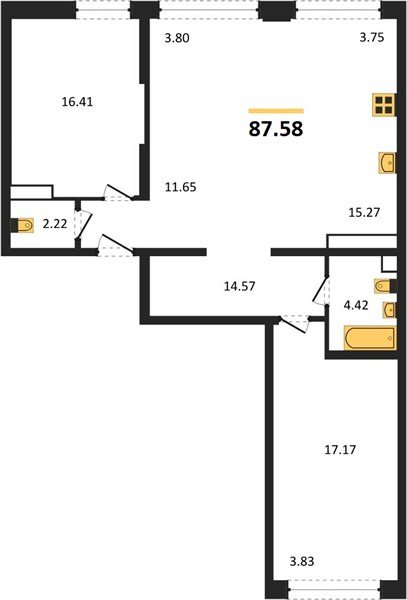Фото №1: 3-комнатная квартира 87 м² - Краснодар, Центральный внутригородской округ, мкр. Черёмушки