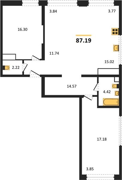 Фото №1: 3-комнатная квартира 87 м² - Краснодар, Центральный внутригородской округ, мкр. Черёмушки