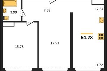 Фото №1: 2-комнатная квартира 64 м² - Краснодар, мкр. Черёмушки, 