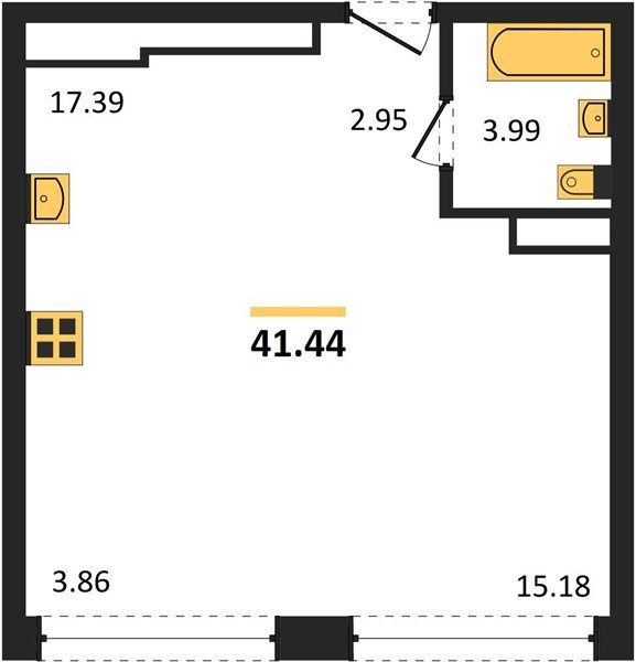 Фото №1: 1-комнатная квартира 41 м² - Краснодар, Центральный внутригородской округ, мкр. Черёмушки