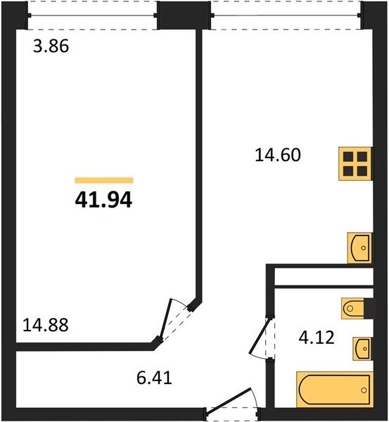 Фото №1: 1-комнатная квартира 42 м² - Краснодар, Центральный внутригородской округ, мкр. Черёмушки