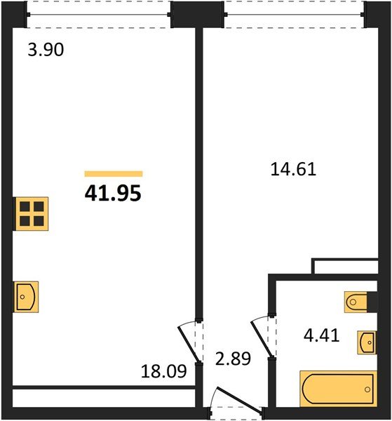 Фото №1: 1-комнатная квартира 41 м² - Краснодар, Центральный внутригородской округ, мкр. Черёмушки