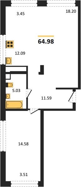Фото №1: 2-комнатная квартира 65 м² - Краснодар, Центральный внутригородской округ, мкр. Черёмушки
