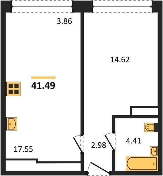 Фото №1: 1-комнатная квартира 41 м² - Краснодар, Центральный внутригородской округ, мкр. Черёмушки