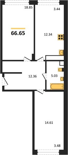 Фото №1: 2-комнатная квартира 66 м² - Краснодар, Черёмушки, мкр. Центральный внутригородской округ