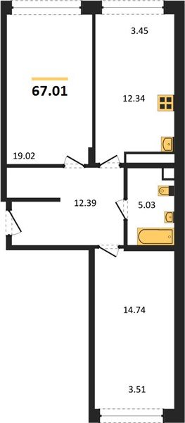 Фото №1: 2-комнатная квартира <span class="whitespace-nowrap">67 м²</span>, <span class="whitespace-nowrap">12/24 эт.</span> - Краснодар, Центральный внутригородской округ, мкр. Черёмушки