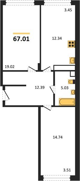 Фото №1: 2-комнатная квартира 67 м² - Краснодар, Черёмушки
