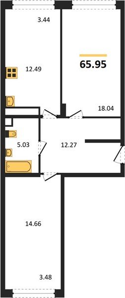 Фото №1: 2-комнатная квартира 66 м² - Краснодар, Черёмушки, мкр. Центральный внутригородской округ