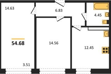 Фото №1: 2-комнатная квартира 54 м² - Краснодар, мкр. Черёмушки, 