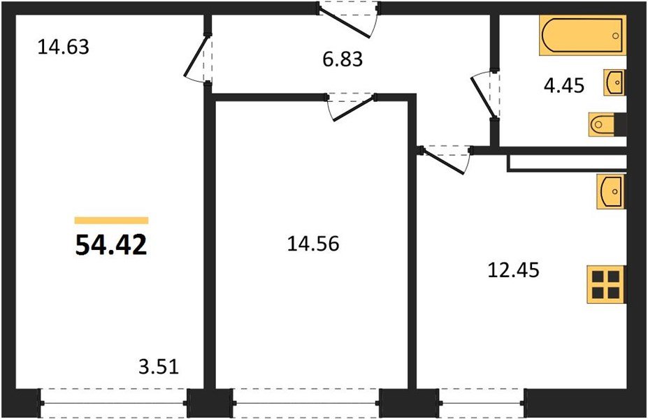 Фото №1: 2-комнатная квартира 54 м² - Краснодар, Черёмушки, мкр. Центральный внутригородской округ