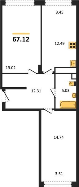 Фото №1: 2-комнатная квартира 67 м² - Краснодар, Черёмушки