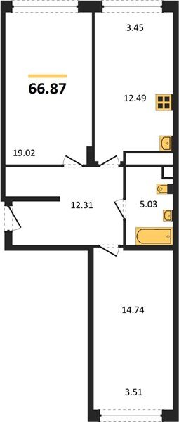 Фото №1: 2-комнатная квартира 67 м² - Краснодар, Черёмушки