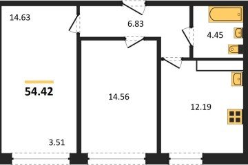 Фото №1: 2-комнатная квартира 54 м² - Краснодар, мкр. Центральный внутригородской округ, 