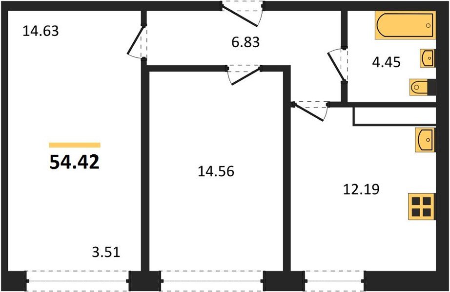 Фото №1: 2-комнатная квартира 54 м² - Краснодар, Черёмушки